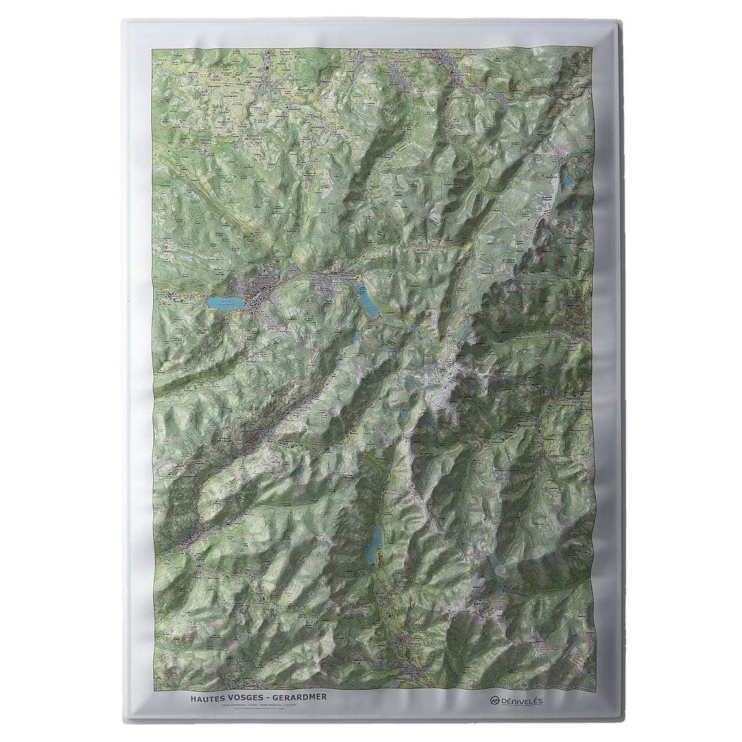 Carte en relief - Hautes Vosges, Gérardmer - 50 x 70 x 2,9 cm | Dénivelés Editions carte en relief Dénivelés Editions Default Title