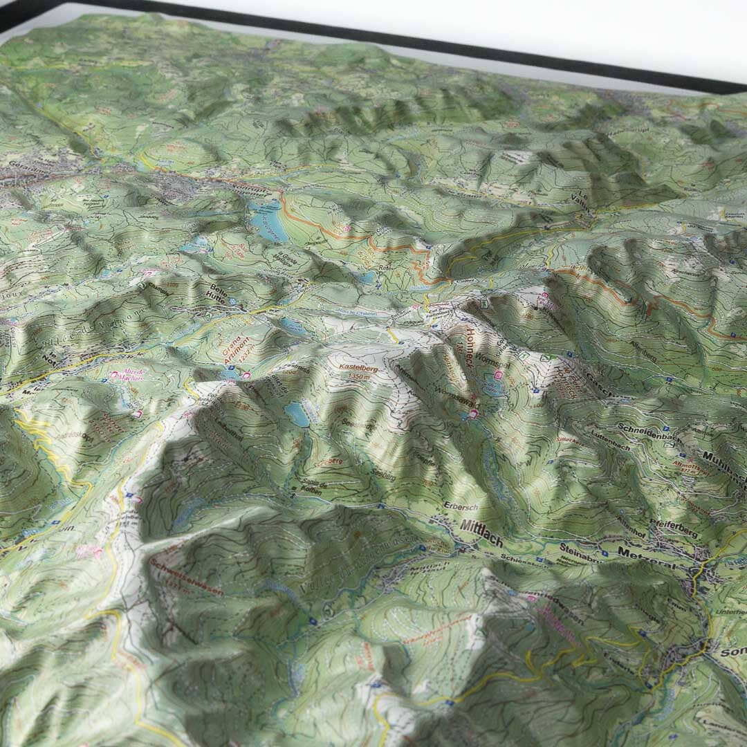 Carte en relief - Hautes Vosges, Gérardmer - 50 x 70 x 2,9 cm | Dénivelés Editions carte en relief Dénivelés Editions 