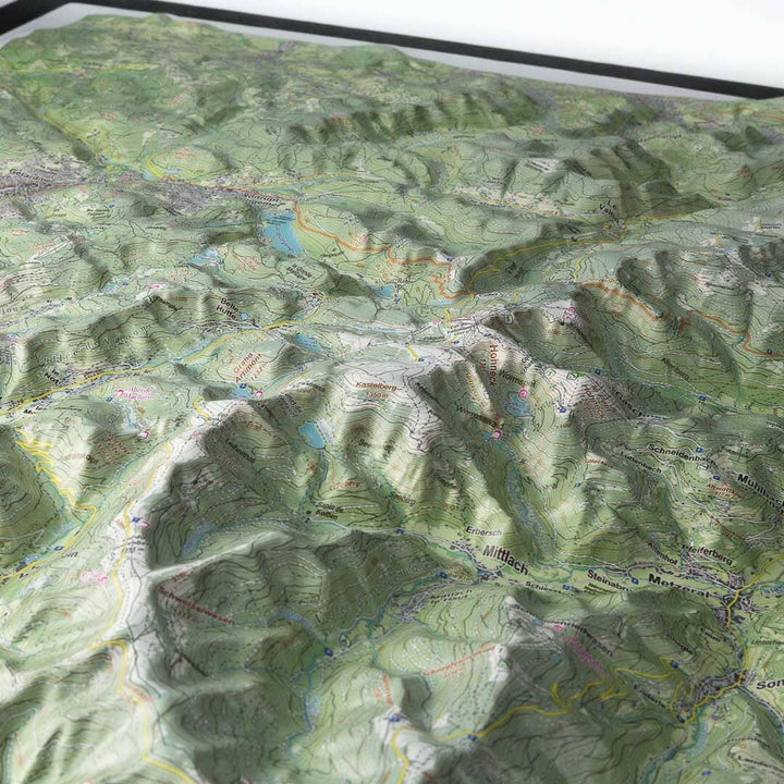 Carte en relief - Hautes Vosges, Gérardmer - 50 x 70 x 2,9 cm | Dénivelés Editions carte en relief Dénivelés Editions 