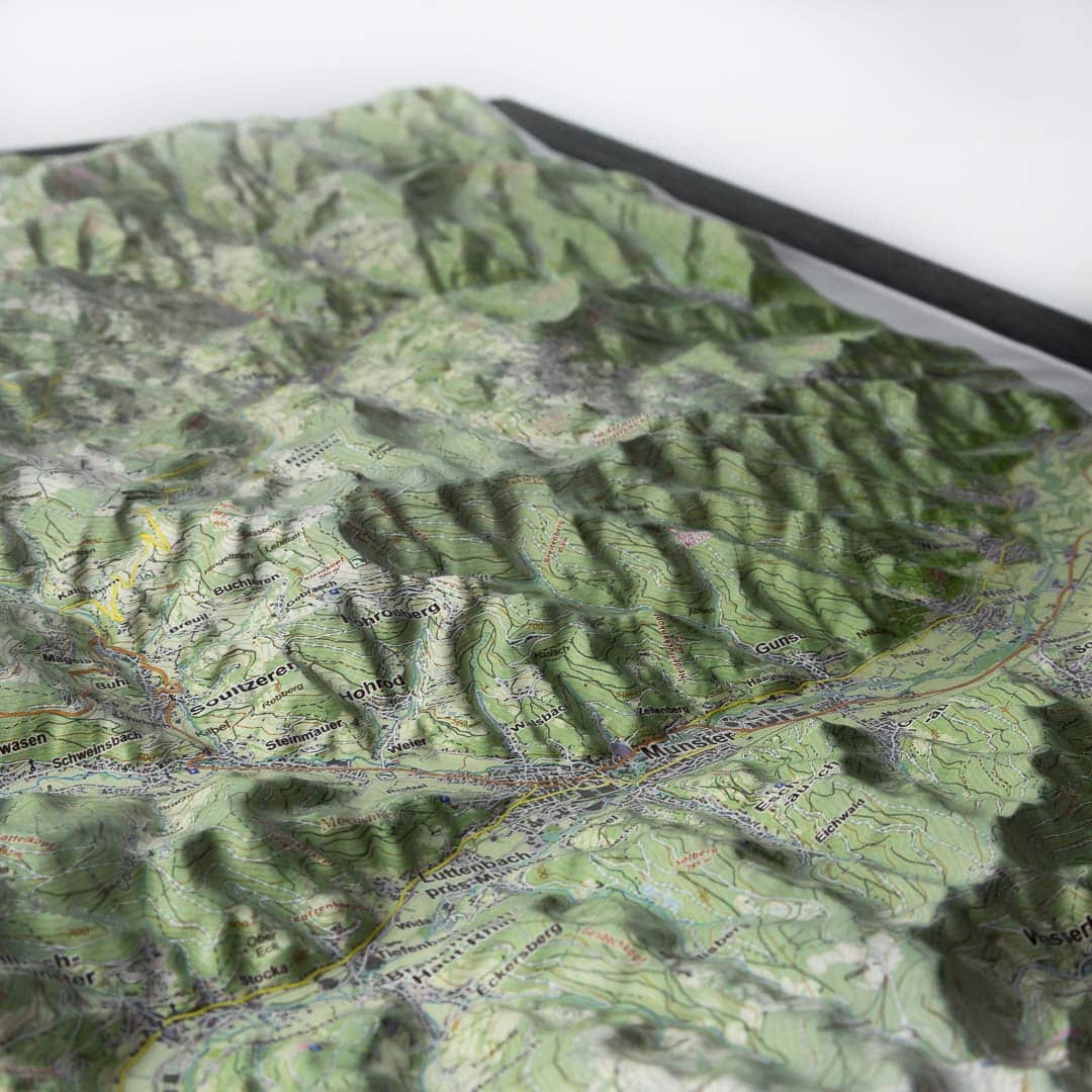 Carte en relief - Hautes Vosges, Munster - 50 x 70 x 33 cm | Dénivelés Editions carte en relief Dénivelés Editions 