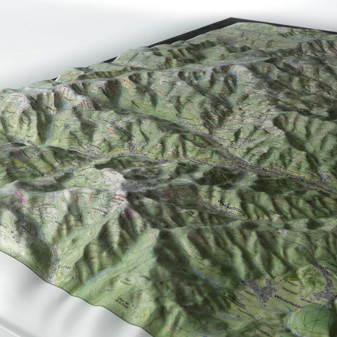 Carte en relief - Hautes Vosges, Munster - 50 x 70 x 33 cm | Dénivelés Editions carte en relief Dénivelés Editions 