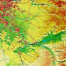 Carte en relief - Ile de France - 31 x 42 cm | Relief Editions carte en relief Reliefs Editions