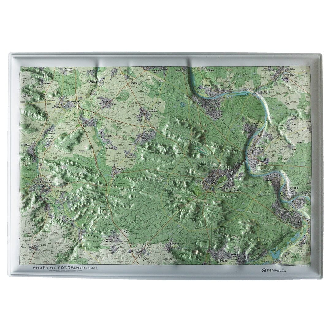 Carte en relief - La forêt de Fontainebleau - 70 x 50 x 4 cm | Dénivelés Editions carte en relief Dénivelés Editions Default Title