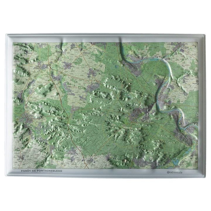 Carte en relief - La forêt de Fontainebleau - 70 x 50 x 4 cm | Dénivelés Editions carte en relief Dénivelés Editions Default Title