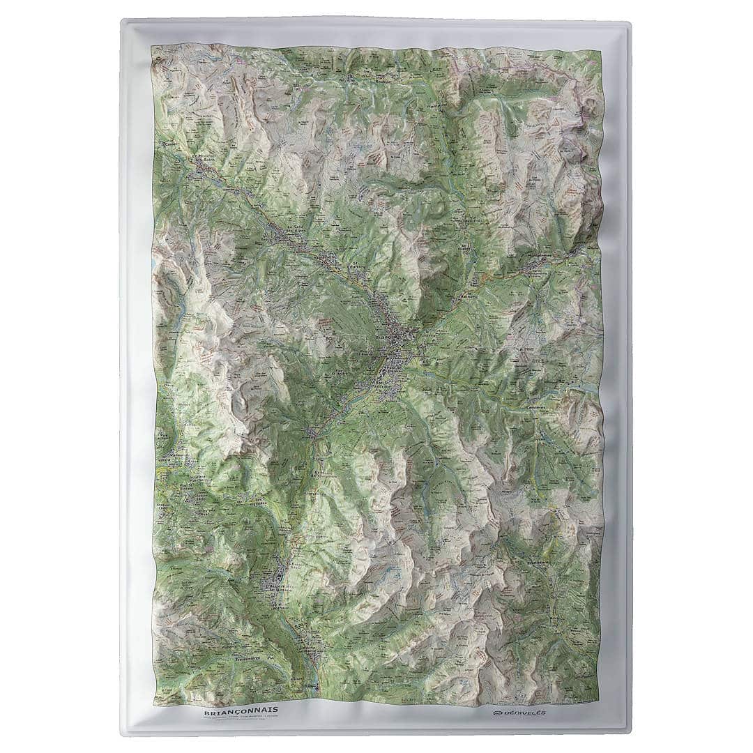 Carte en relief - Le Briançonnais - 50 x 70 x 5 cm | Dénivelés Editions carte en relief Dénivelés Editions Default Title