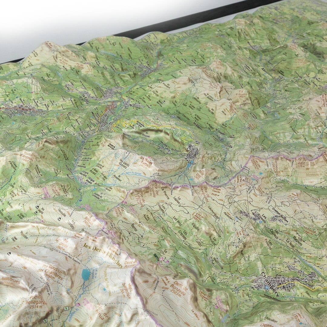 Carte en relief - Le Chablais Est - 50 x 70 x 6 cm | Dénivelés Editions carte en relief Dénivelés Editions 