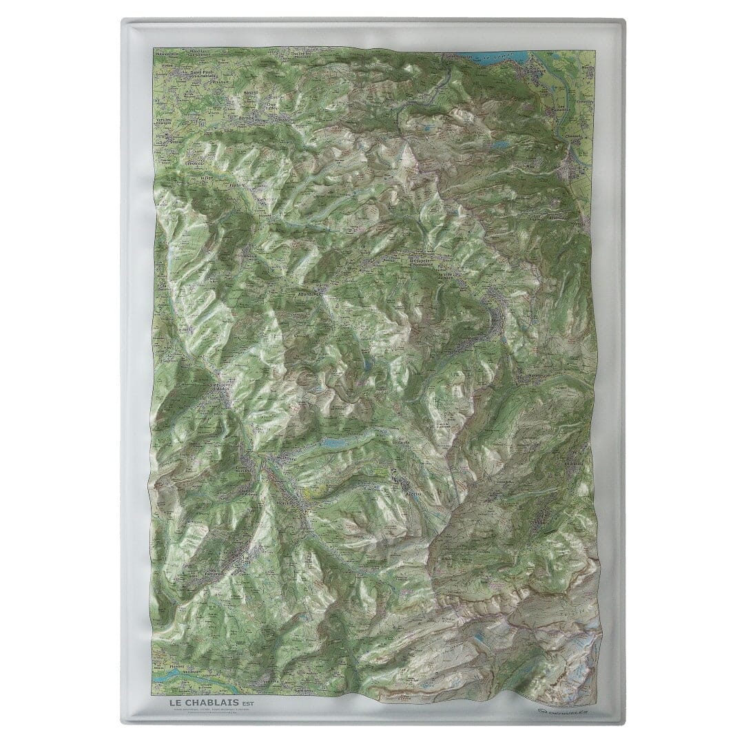 Carte en relief - Le Chablais Est - 50 x 70 x 6 cm | Dénivelés Editions carte en relief Dénivelés Editions Default Title