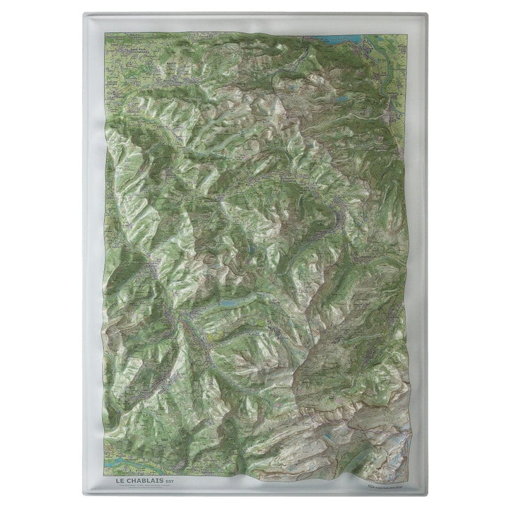 Carte en relief - Le Chablais Est - 50 x 70 x 6 cm | Dénivelés Editions carte en relief Dénivelés Editions Default Title