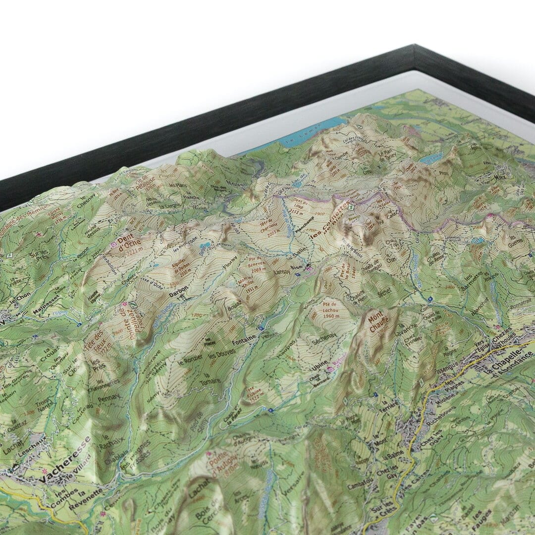 Carte en relief - Le Chablais Est - 50 x 70 x 6 cm | Dénivelés Editions carte en relief Dénivelés Editions 