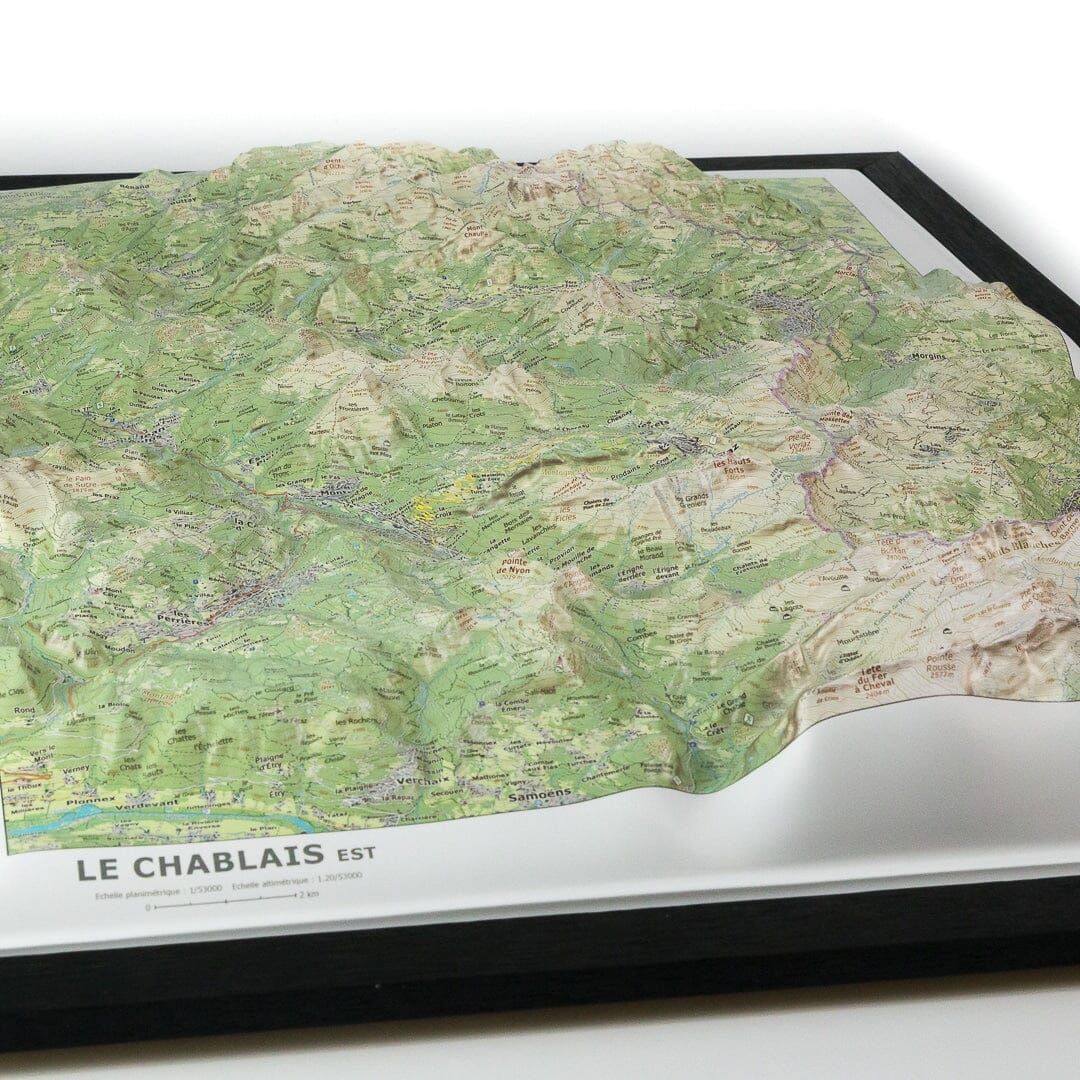 Carte en relief - Le Chablais Est - 50 x 70 x 6 cm | Dénivelés Editions carte en relief Dénivelés Editions 