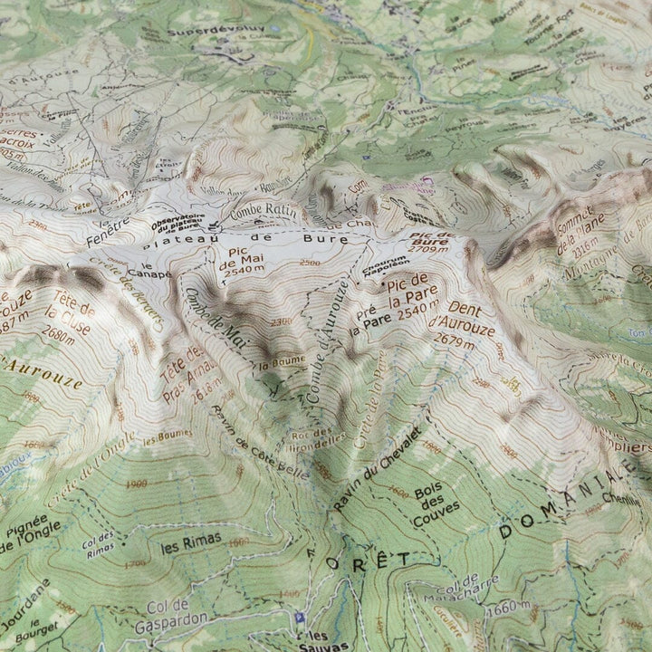Carte en relief - Le Dévoluy - 70 x 50 x 5 cm | Dénivelés Editions carte en relief Dénivelés Editions 