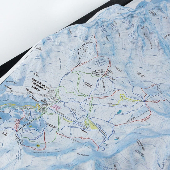 Carte en relief - Le Grand Domaine, Valmorel, St François Longchamp - 70 x 50 x 8 cm | Dénivelés Editions carte en relief Dénivelés Editions 