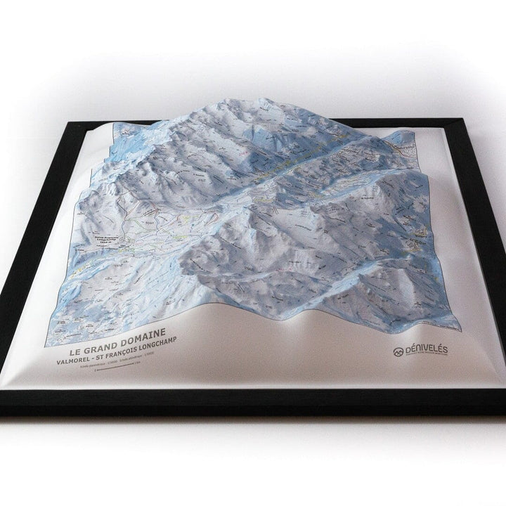 Carte en relief - Le Grand Domaine, Valmorel, St François Longchamp - 70 x 50 x 8 cm | Dénivelés Editions carte en relief Dénivelés Editions 