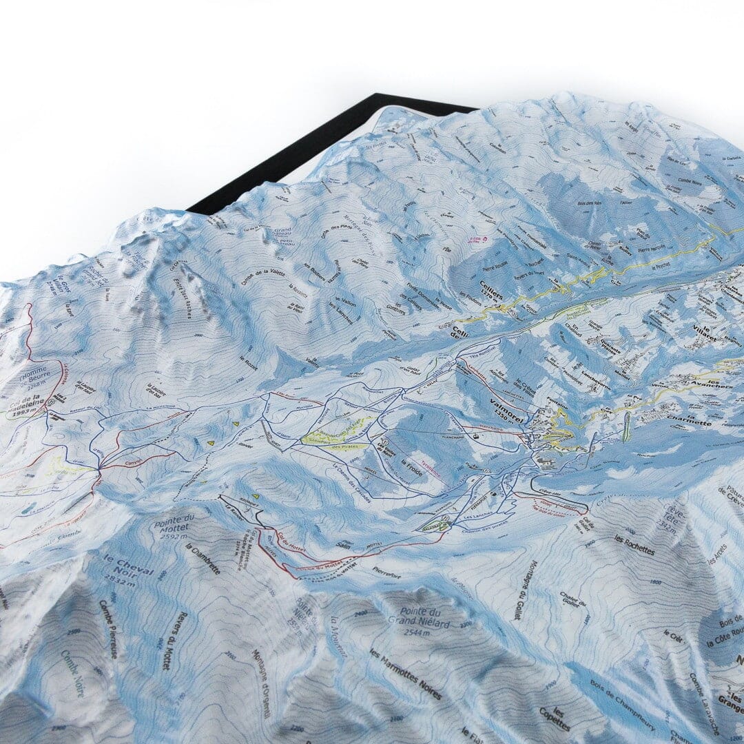 Carte en relief - Le Grand Domaine, Valmorel, St François Longchamp - 70 x 50 x 8 cm | Dénivelés Editions carte en relief Dénivelés Editions 