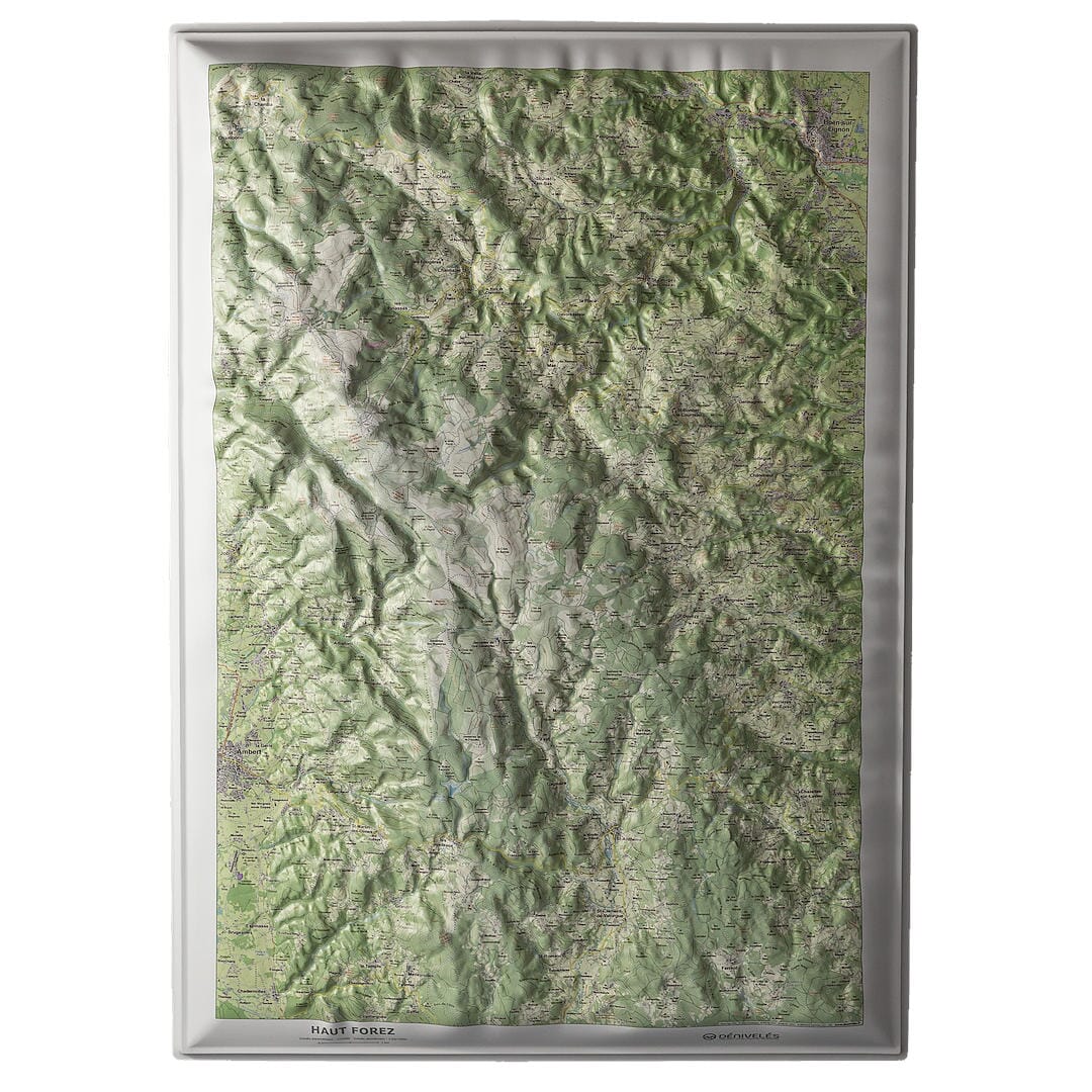 Carte en relief - Le Haut Forez - 50 x 70 x 4 cm | Dénivelés Editions carte en relief Dénivelés Editions Default Title