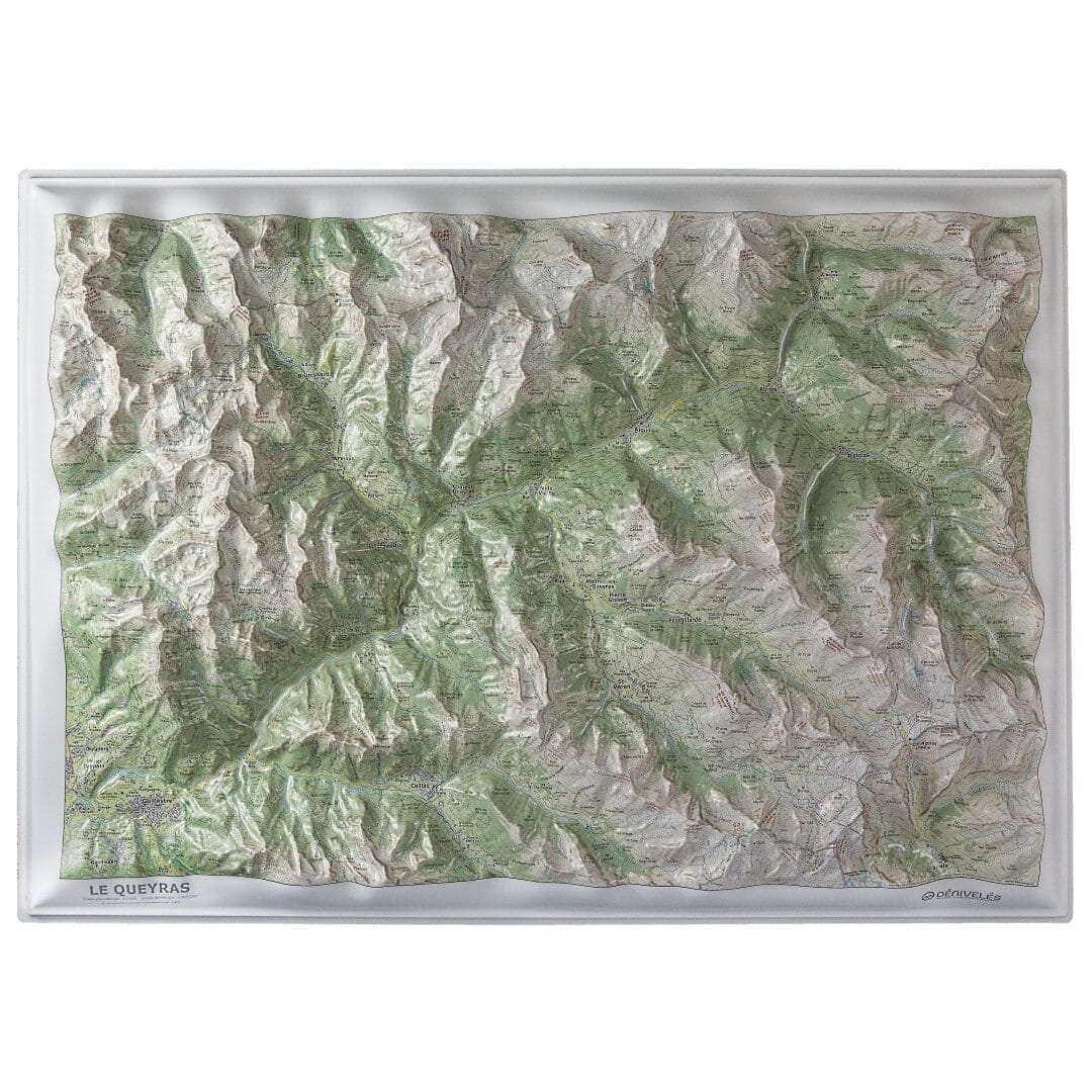 Carte en relief - Le Queyras - 70 x 50 x 7 cm | Dénivelés Editions carte en relief Dénivelés Editions Default Title
