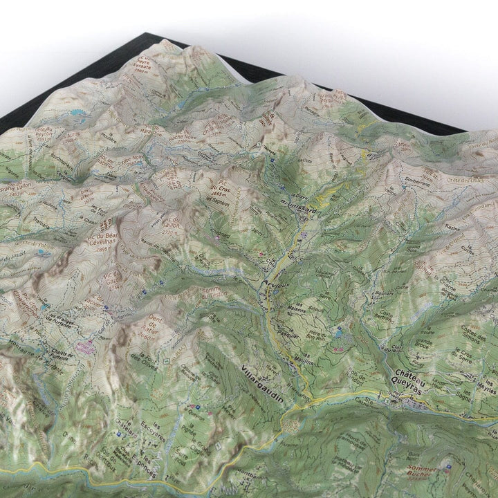Carte en relief - Le Queyras - 70 x 50 x 7 cm | Dénivelés Editions carte en relief Dénivelés Editions 