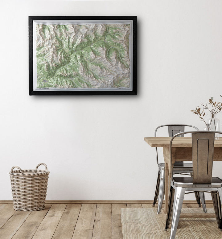 Carte en relief - Le Queyras - 70 x 50 x 7 cm | Dénivelés Editions carte en relief Dénivelés Editions 