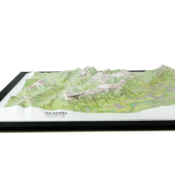 Carte en relief - Les Bauges (Réserve Naturelle) - 70 x 50 x 5,6 cm | Dénivelés Editions carte en relief Dénivelés Editions 
