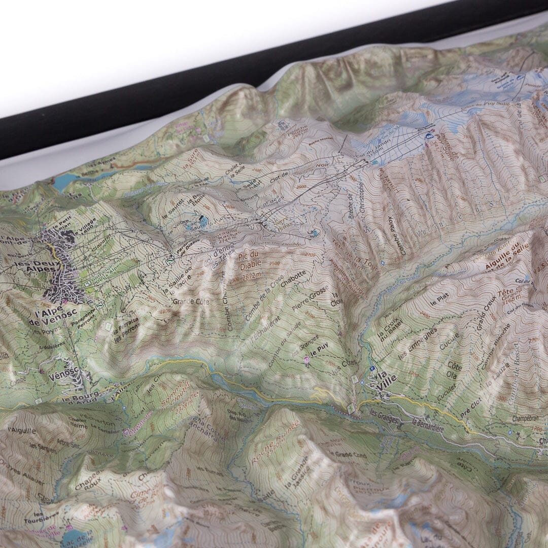 Carte en relief - Les Ecrins Nord - 70 x 50 x 7 cm | Dénivelés Editions carte en relief Dénivelés Editions 