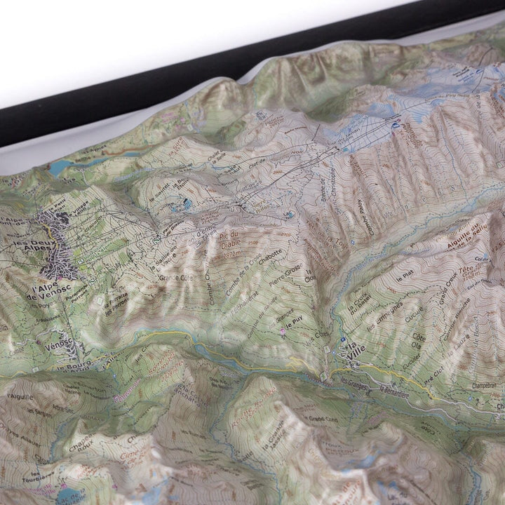 Carte en relief - Les Ecrins Nord - 70 x 50 x 7 cm | Dénivelés Editions carte en relief Dénivelés Editions 