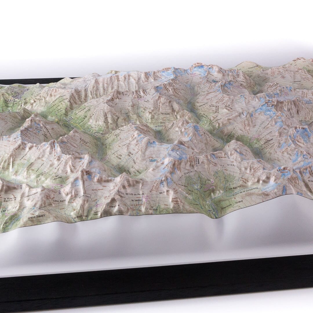 Carte en relief - Les Ecrins Nord - 70 x 50 x 7 cm | Dénivelés Editions carte en relief Dénivelés Editions 