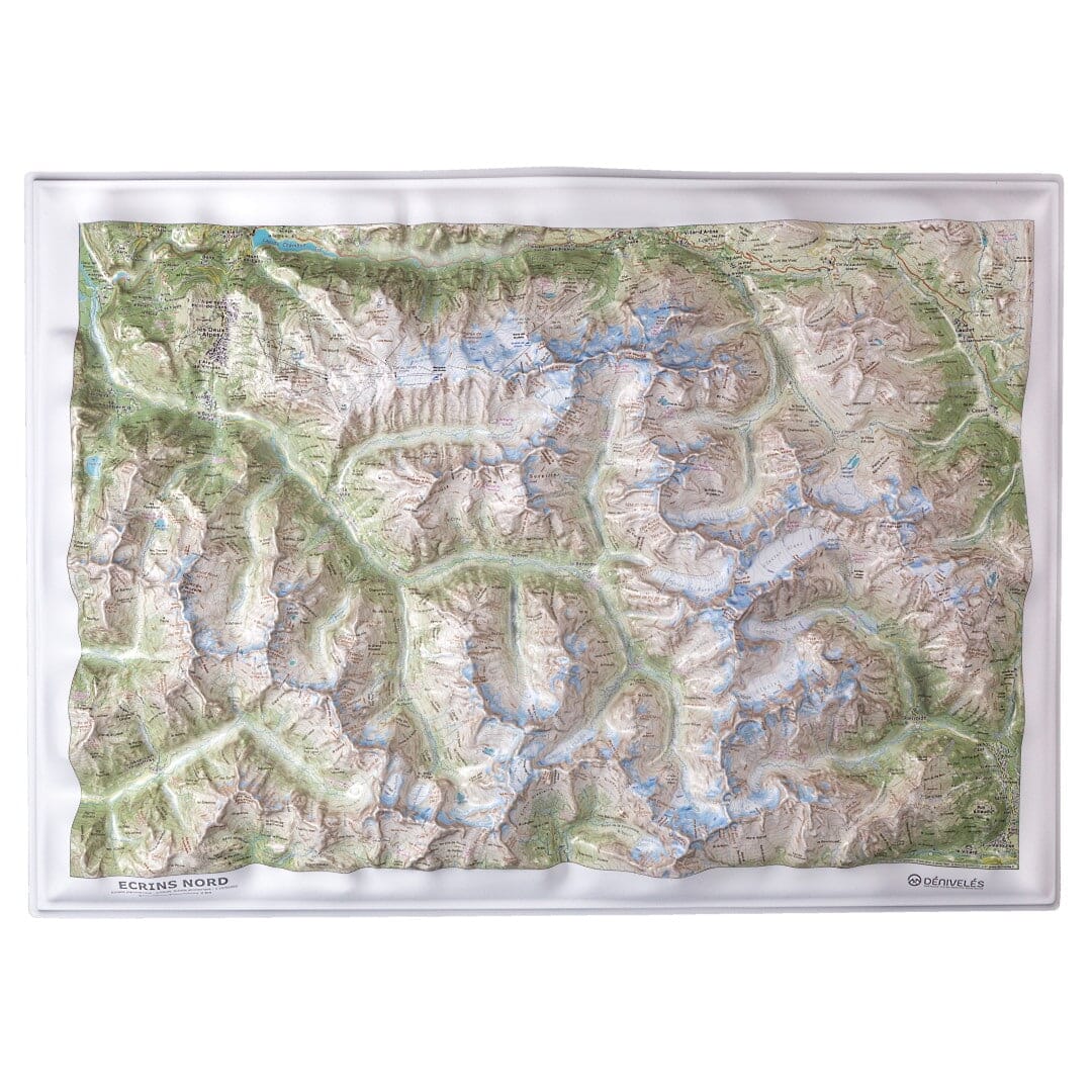 Carte en relief - Les Ecrins Nord - 70 x 50 x 7 cm | Dénivelés Editions carte en relief Dénivelés Editions Default Title