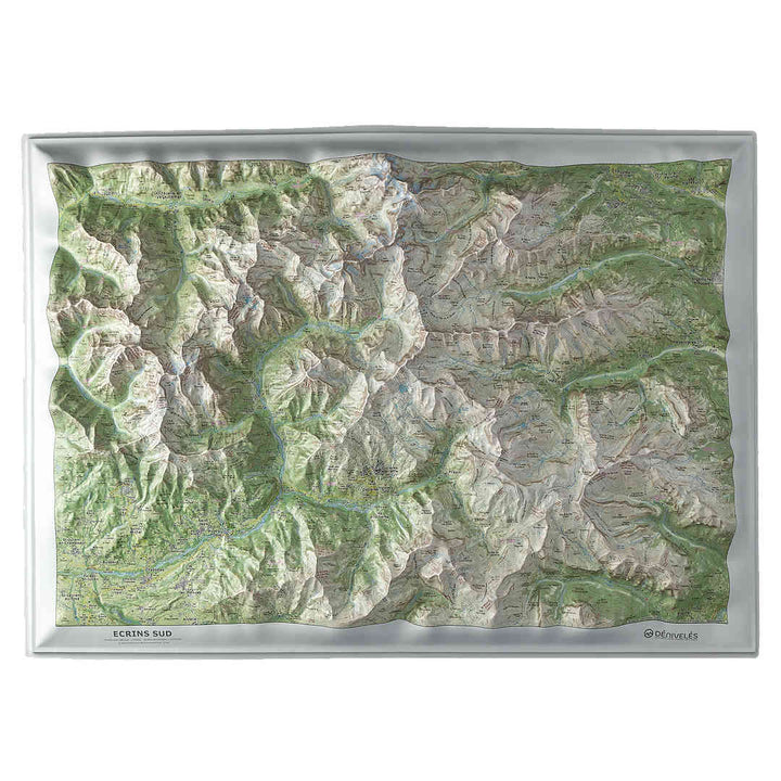 Carte en relief - Les Ecrins Sud - 70 x 50 x 5,6 cm | Dénivelés Editions carte en relief Dénivelés Editions Default Title