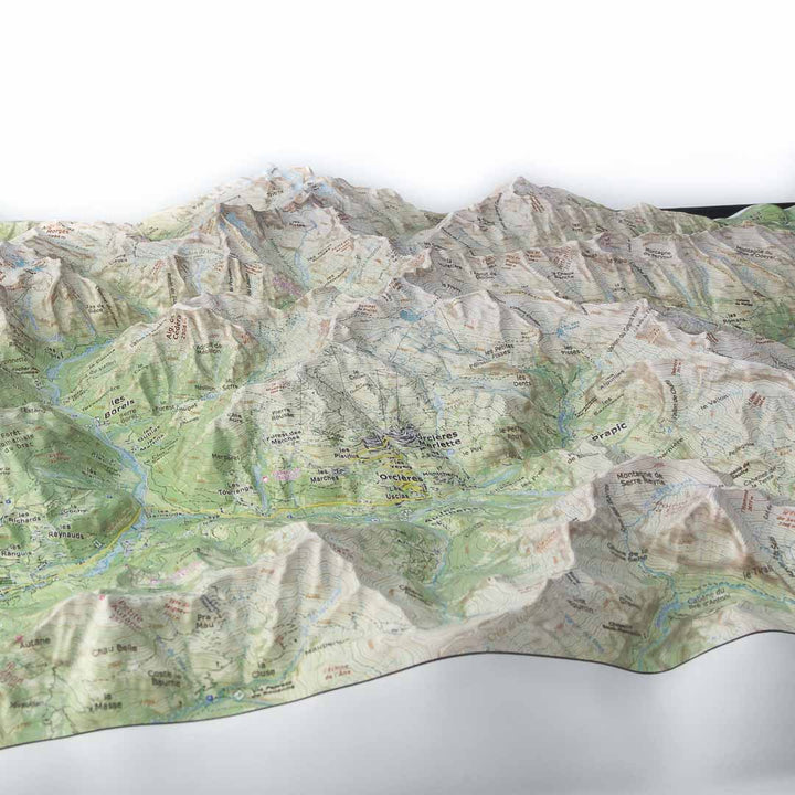 Carte en relief - Les Ecrins Sud - 70 x 50 x 5,6 cm | Dénivelés Editions carte en relief Dénivelés Editions 