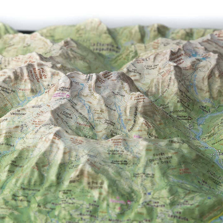 Carte en relief - Les Ecrins Sud - 70 x 50 x 5,6 cm | Dénivelés Editions carte en relief Dénivelés Editions 