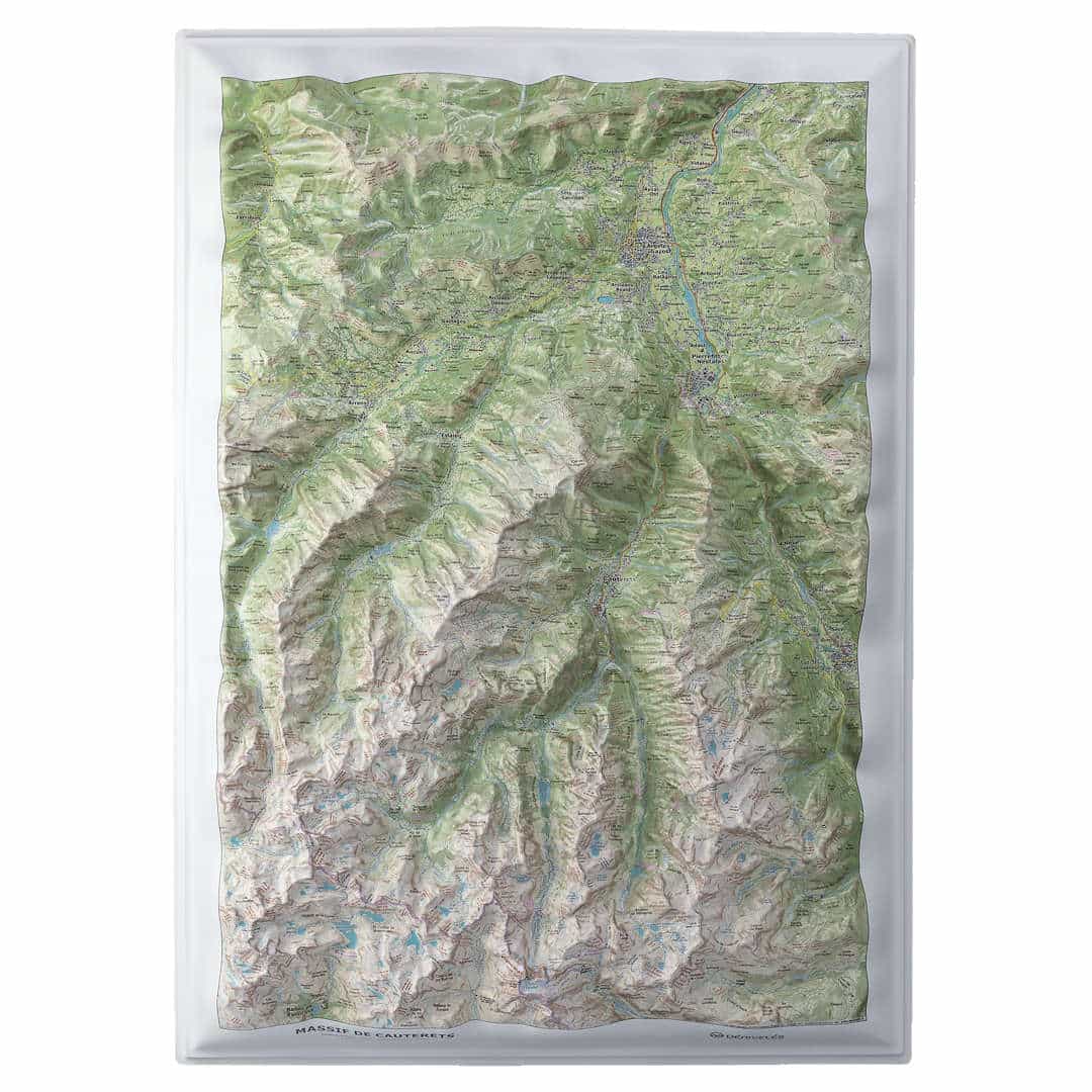 Carte en relief - Massif de Cauterets - 50 x 70 x 6,8 cm | Dénivelés Editions carte en relief Dénivelés Editions Default Title