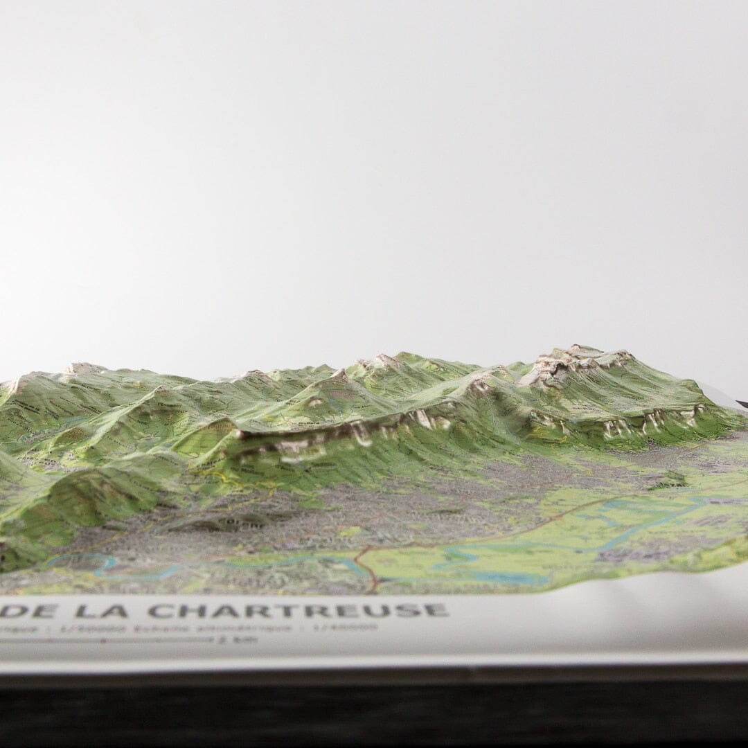 Carte en relief - Massif de la Chartreuse - 70 x 50 x 5 cm | Dénivelés Editions carte en relief Dénivelés Editions 