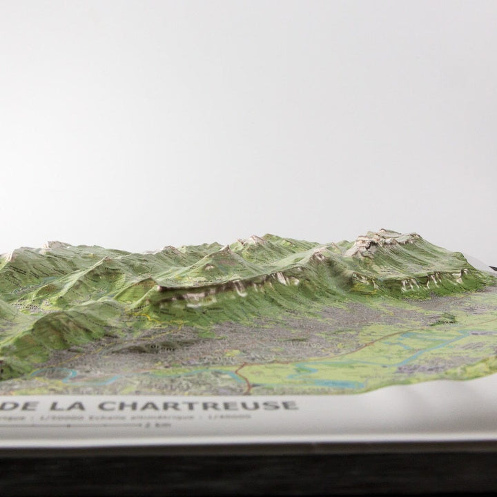 Carte en relief - Massif de la Chartreuse - 70 x 50 x 5 cm | Dénivelés Editions carte en relief Dénivelés Editions 