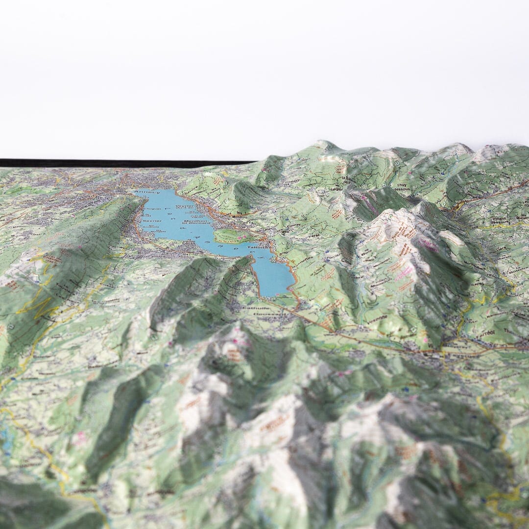 Carte en relief - Massif des Bauges - 50 x 70 x 3,6 cm | Dénivelés Editions carte en relief Dénivelés Editions 