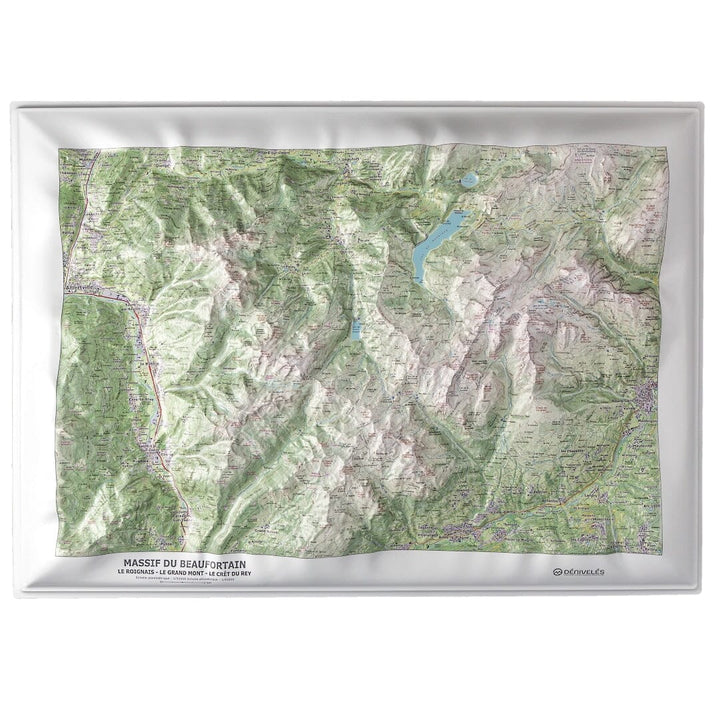 Carte en relief - Massif du Beaufortain- 70 x 50 x 5,7 cm | Dénivelés Editions carte en relief Dénivelés Editions Default Title
