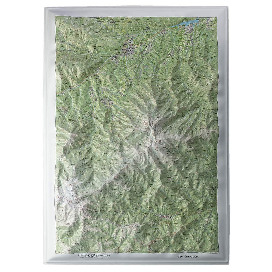 Carte en relief - Massif du Canigou - Massís del Canigó - 50 x 70 x 6 cm | Dénivelés Editions carte en relief Dénivelés Editions Default Title