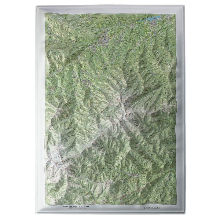 Carte en relief - Massif du Canigou - Massís del Canigó - 50 x 70 x 6 cm | Dénivelés Editions carte en relief Dénivelés Editions Default Title