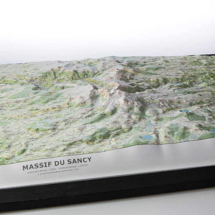 Carte en relief - Massif du Sancy (été) - 50 x 70 x 4 cm | Dénivelés Editions carte en relief Dénivelés Editions 