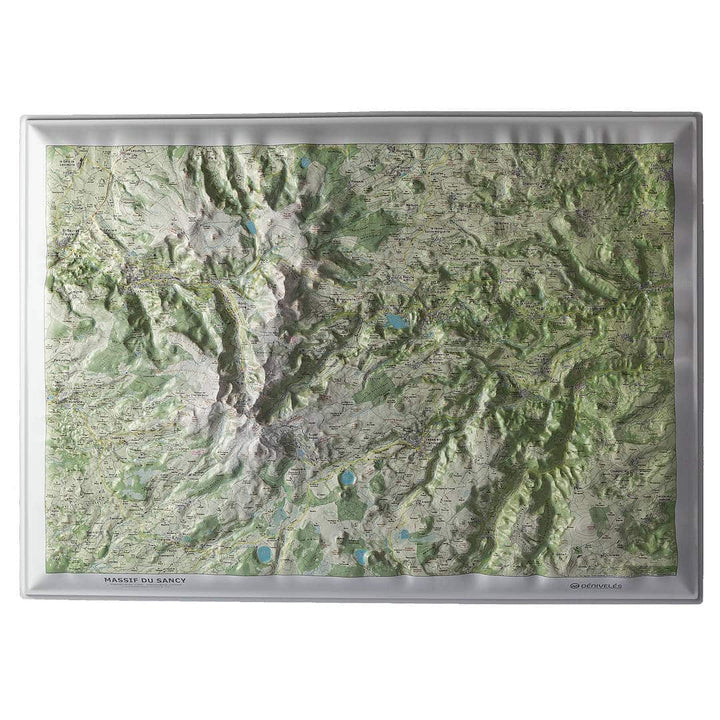 Carte en relief - Massif du Sancy (été) - 50 x 70 x 4 cm | Dénivelés Editions carte en relief Dénivelés Editions Default Title