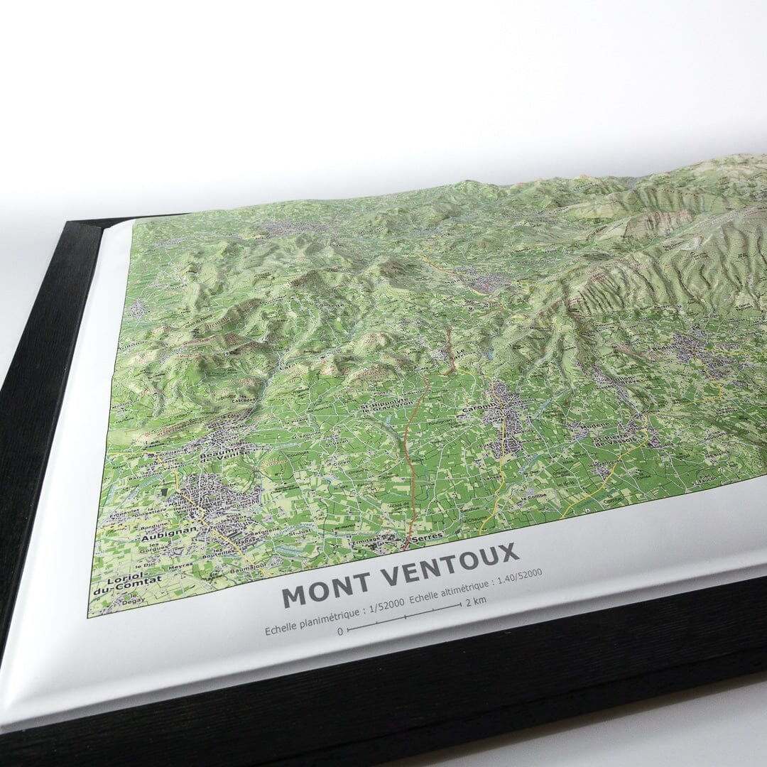 Carte en relief - Mont Ventoux - 70 x 50 x 4,5 cm | Dénivelés Editions carte en relief Dénivelés Editions 