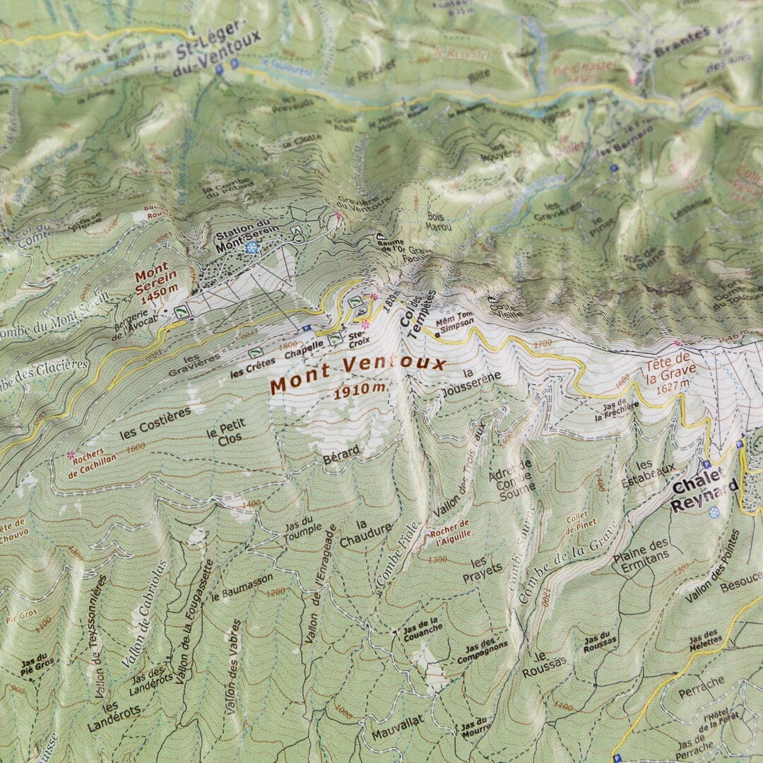 Carte en relief - Mont Ventoux - 70 x 50 x 4,5 cm | Dénivelés Editions carte en relief Dénivelés Editions 