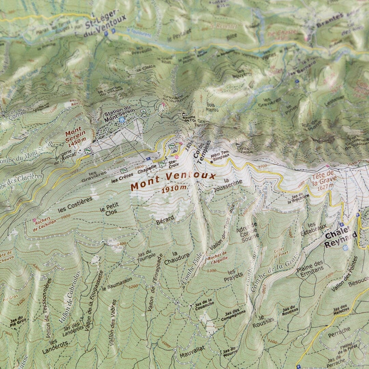 Carte en relief - Mont Ventoux - 70 x 50 x 4,5 cm | Dénivelés Editions carte en relief Dénivelés Editions 