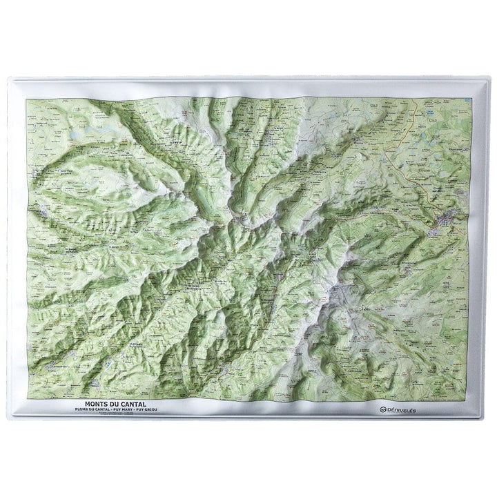 Carte en relief - Monts du Cantal - 70 x 50 x 4 cm | Dénivelés Editions carte en relief Dénivelés Editions Default Title