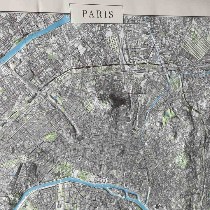 Carte en relief - Paris - 70 x 50 x 2 cm | Dénivelés Editions carte en relief Dénivelés Editions 