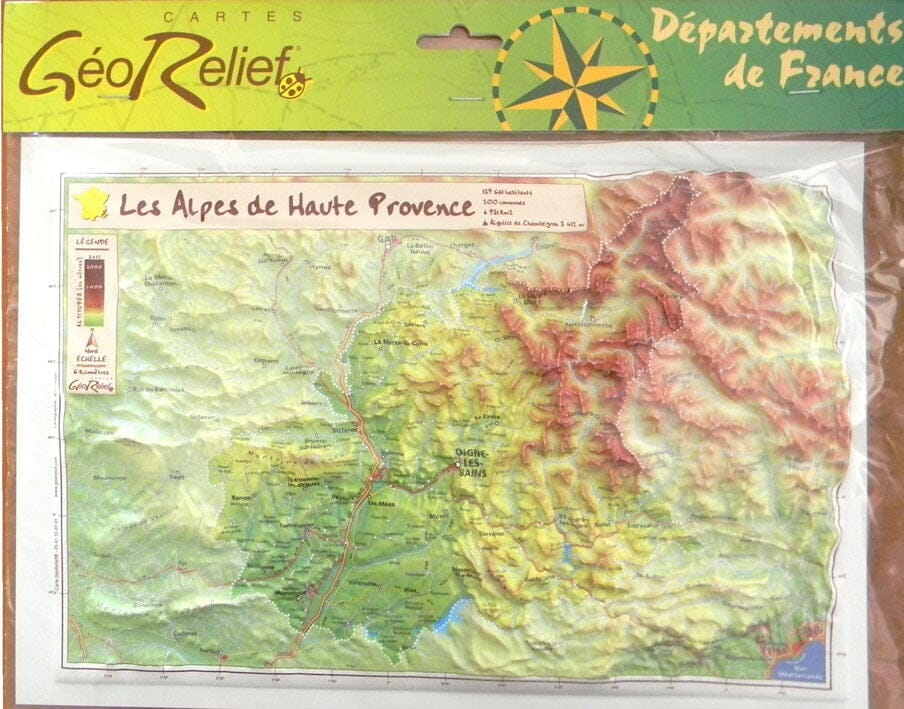 Carte en relief - Alpes-de-Haute-Provence - 21 x 31 cm | Relief Editions carte en relief Reliefs Editions Default Title