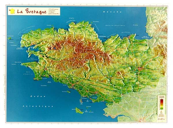 Carte en relief petit format - Bretagne - 30,8 X 42,3 cm carte en relief Reliefs Editions Default Title