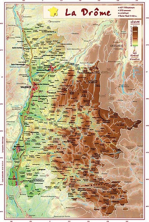 Carte en relief petit format - Drôme - 31,9 X 21,8 cm carte en relief Reliefs Editions Default Title