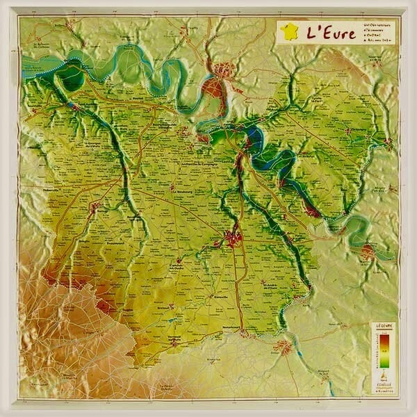 Carte en relief petit format - Eure - 31 x 31 cm carte en relief Reliefs Editions 