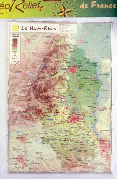 Carte en relief petit format - Haut-Rhin - 31,6 X 21,5 cm carte relief petit format Reliefs Editions 