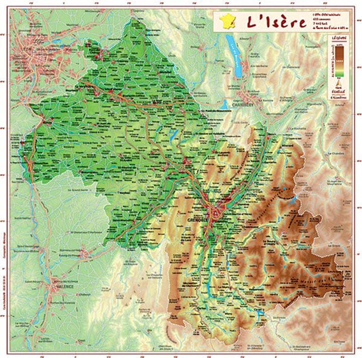 Carte en relief - Isère - 31 x 31 cm | Relief Editions carte en relief Reliefs Editions Default Title